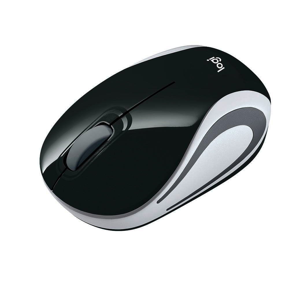 Mini Mouse Sem Fio Logitech M187 Com Receptor Conexão USB e Pilha Inclusa - Preto